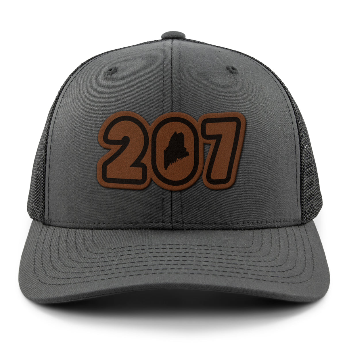 207 Maine Leather Patch Classic Snapback Trucker - Chowdaheadz