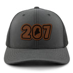 207 Maine Leather Patch Classic Snapback Trucker - Chowdaheadz