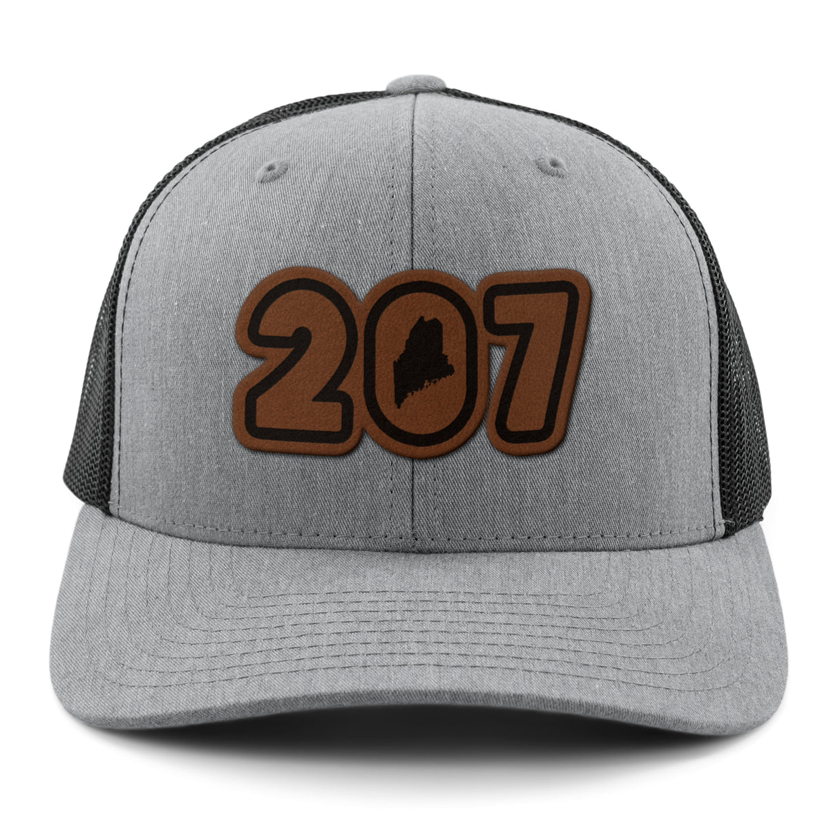 207 Maine Leather Patch Classic Snapback Trucker - Chowdaheadz