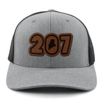 207 Maine Leather Patch Classic Snapback Trucker - Chowdaheadz