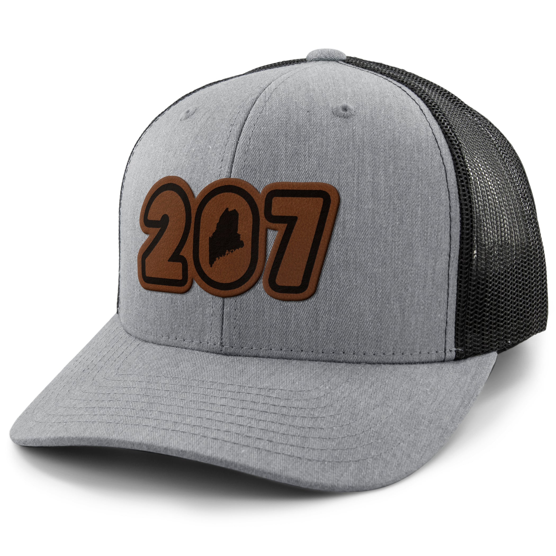 207 Maine Leather Patch Classic Snapback Trucker - Chowdaheadz
