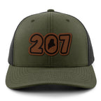 207 Maine Leather Patch Classic Snapback Trucker - Chowdaheadz