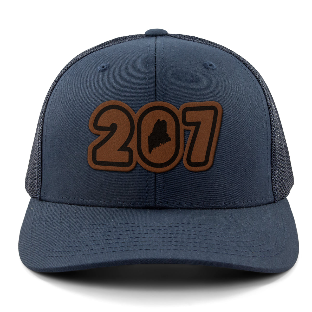 207 Maine Leather Patch Classic Snapback Trucker - Chowdaheadz
