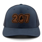 207 Maine Leather Patch Classic Snapback Trucker - Chowdaheadz