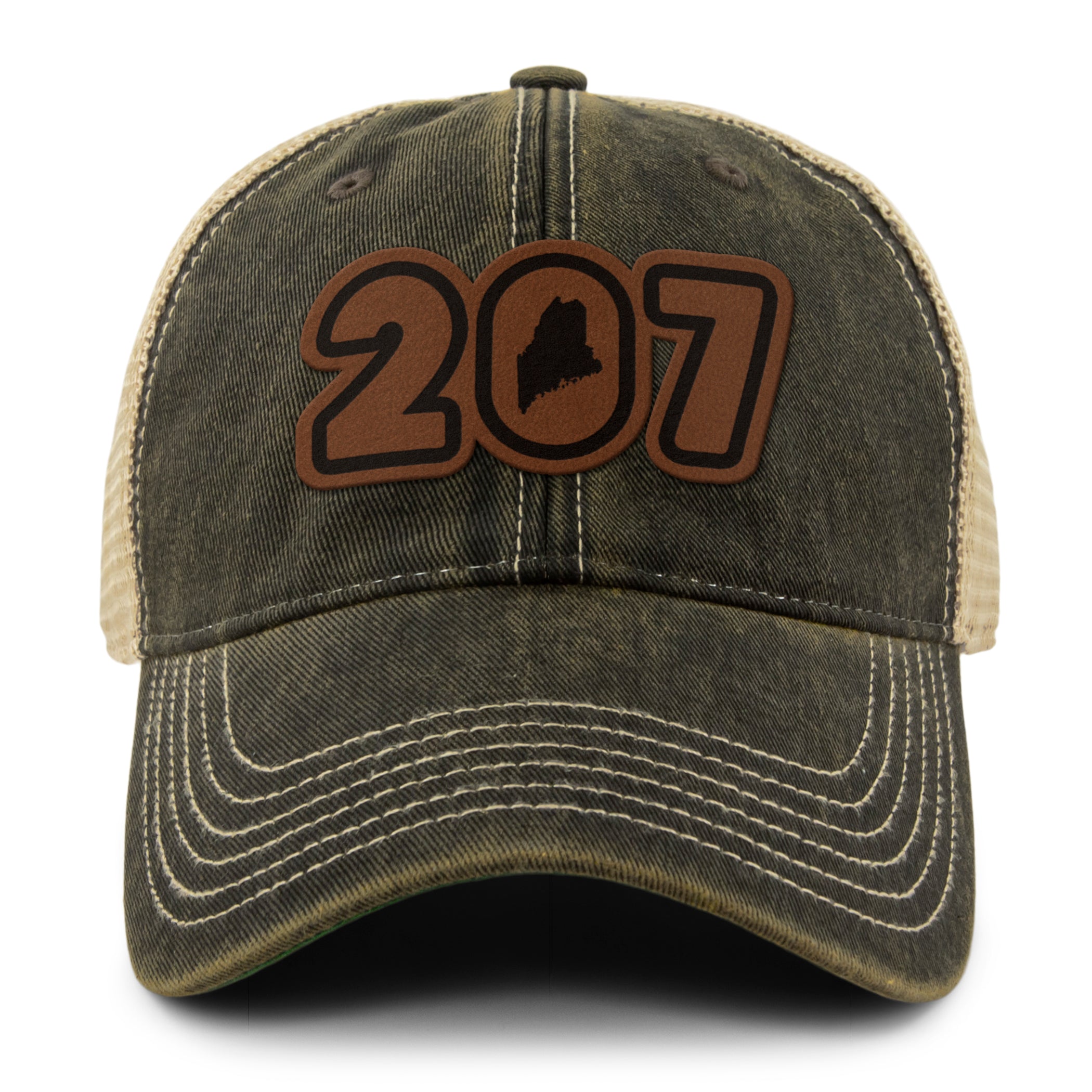 207 Maine Leather Patch Dirty Water Trucker - Chowdaheadz