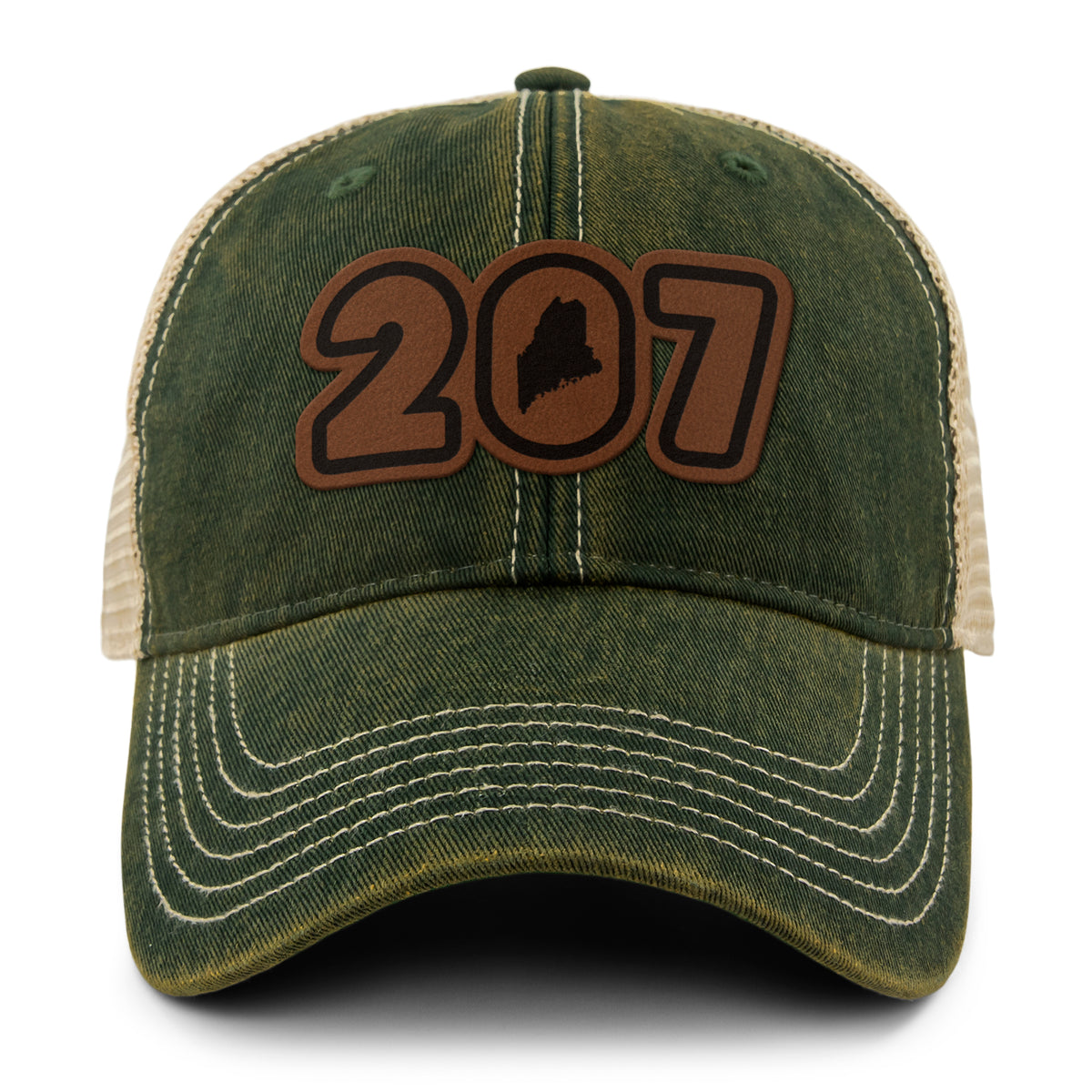 207 Maine Leather Patch Dirty Water Trucker - Chowdaheadz