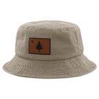 Vintage Maine Flag Leather Patch Bucket Hat - Chowdaheadz