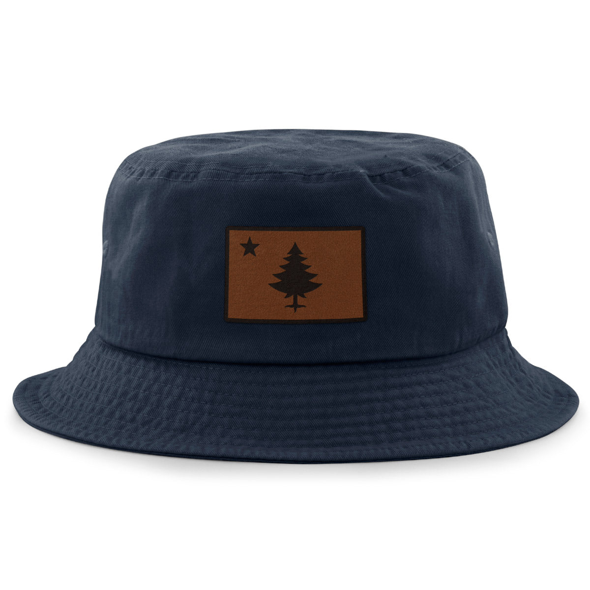 Vintage Maine Flag Leather Patch Bucket Hat - Chowdaheadz