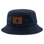 Vintage Maine Flag Leather Patch Bucket Hat - Chowdaheadz