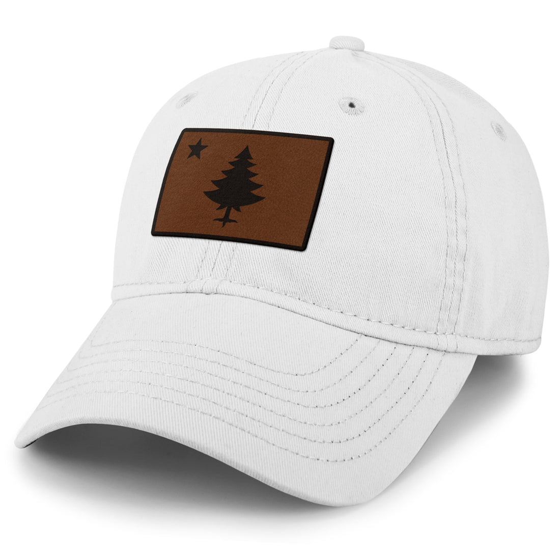 Maine Vintage State Athletic Style Dad Hat - Unstructured Low Profile Cap, Adjustable Strap, Camo Or Twill