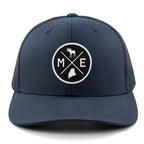 Maine Circle Emblem Classic Snapback Trucker - Chowdaheadz
