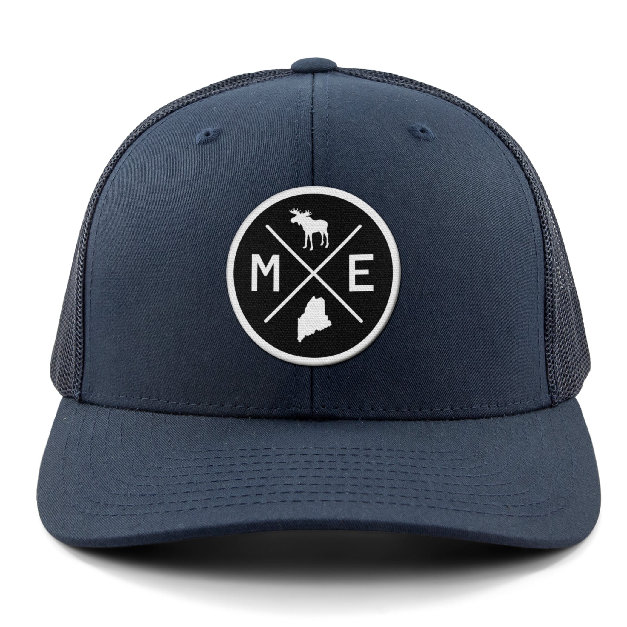 Maine Circle Emblem Classic Snapback Trucker - Chowdaheadz