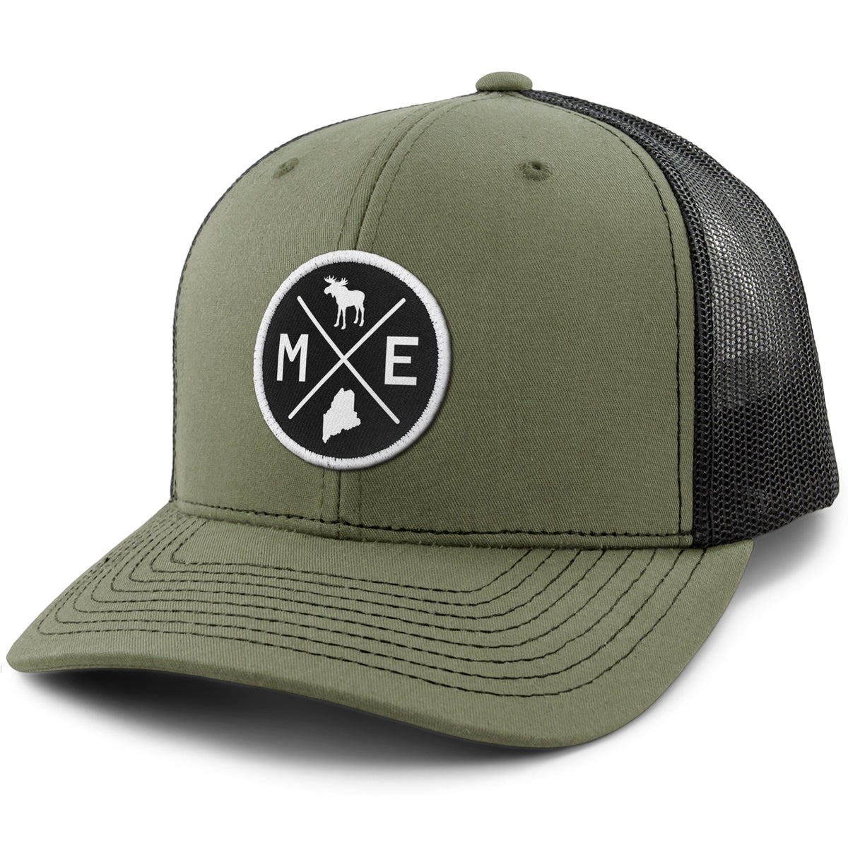 Maine Circle Emblem Classic Snapback Trucker - Chowdaheadz