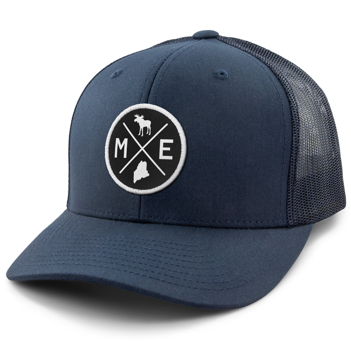 Maine Circle Emblem Classic Snapback Trucker - Chowdaheadz