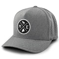 Maine Circle Emblem performance hat in gray — Maine emblem patch on perforated 5-panel cap