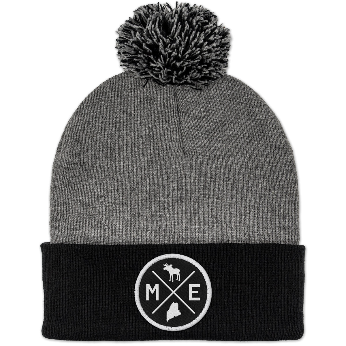 Maine Circle Emblem Twill Patch Two Tone Knit - Chowdaheadz