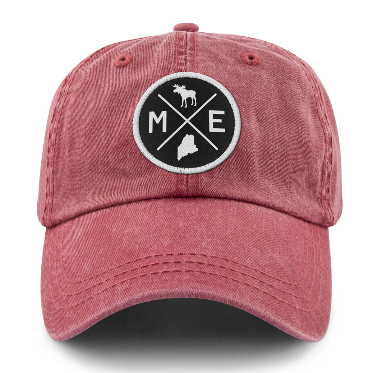 Maine Circle Emblem Washed Dad Hat - Chowdaheadz