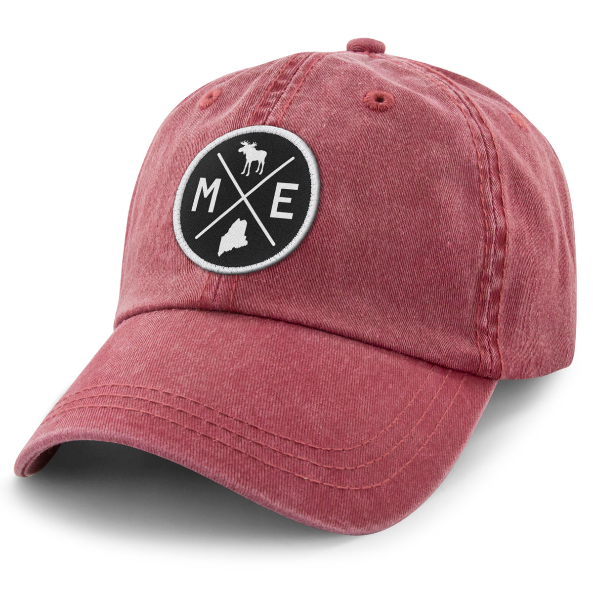 Maine Circle Emblem Washed Dad Hat - Chowdaheadz