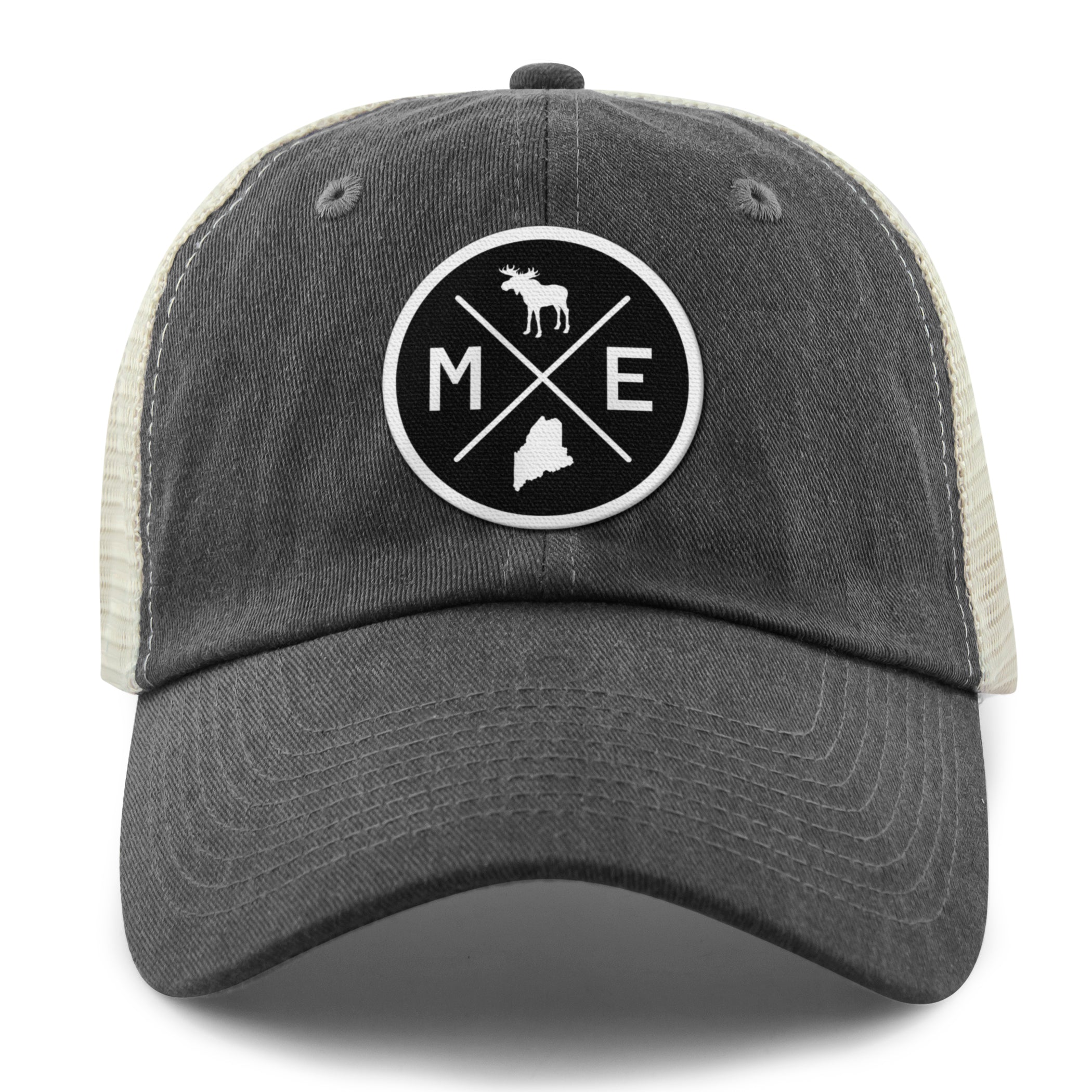 Maine Circle Emblem Relaxed Trucker - Chowdaheadz