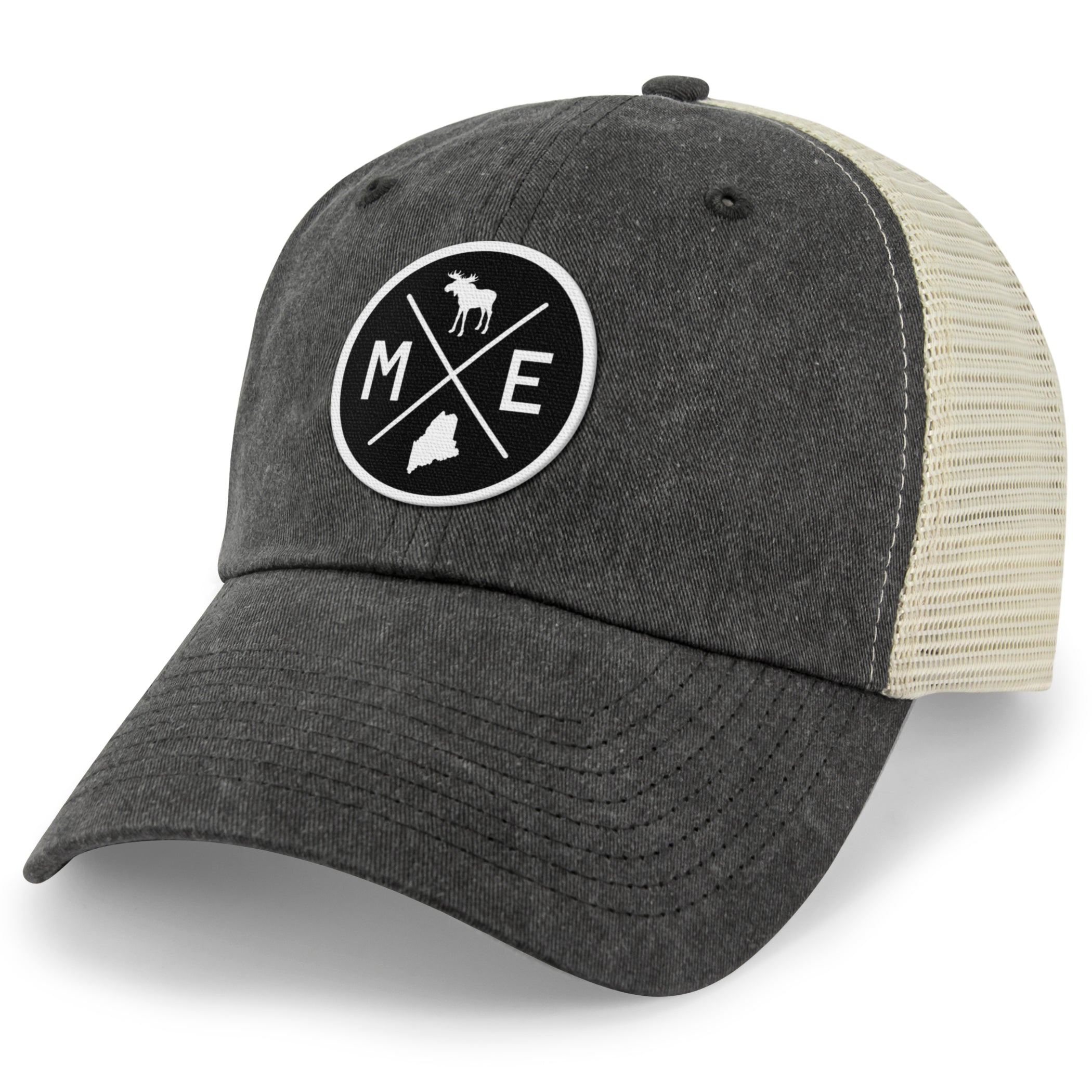Maine Circle Emblem Relaxed Trucker - Chowdaheadz