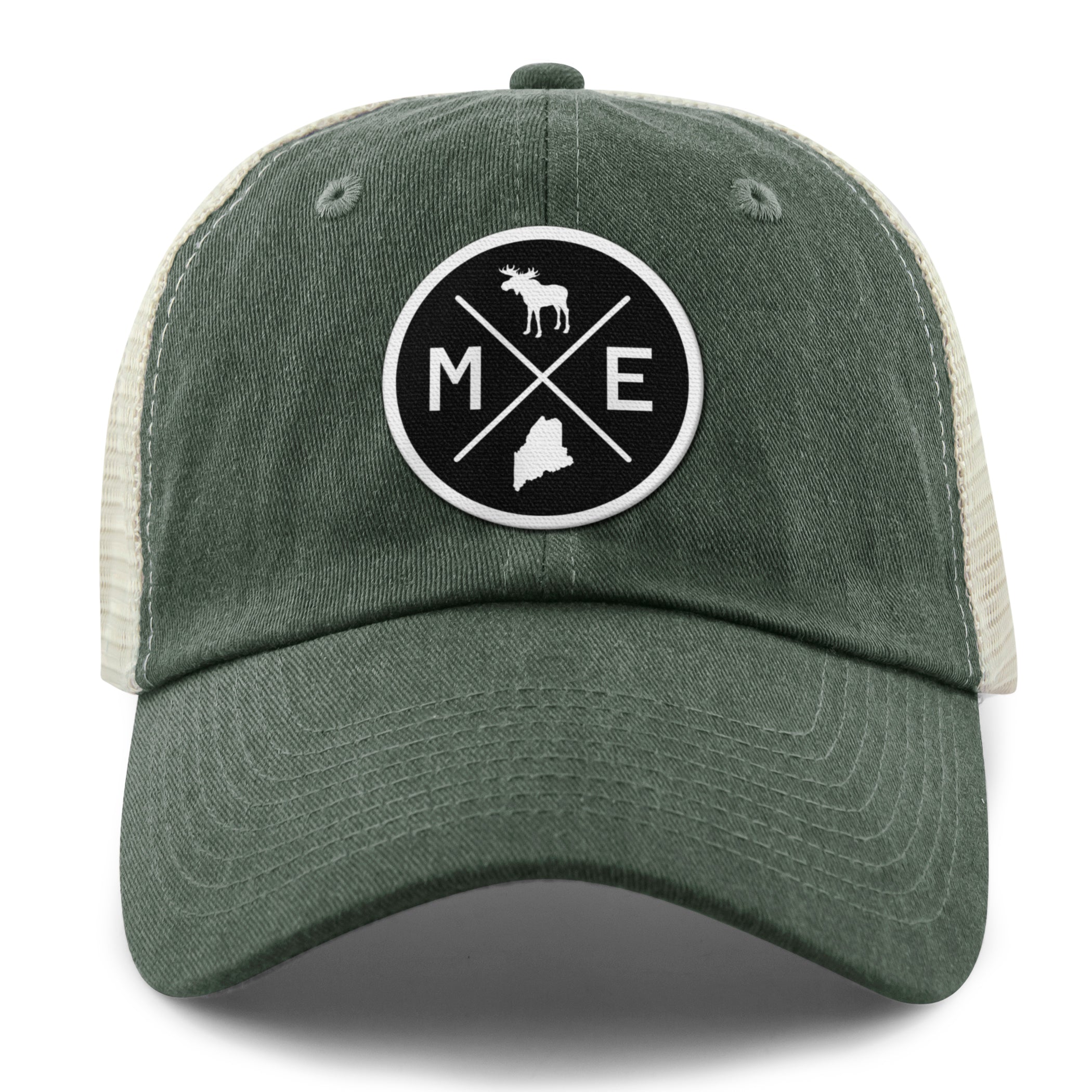 Maine Circle Emblem Relaxed Trucker - Chowdaheadz