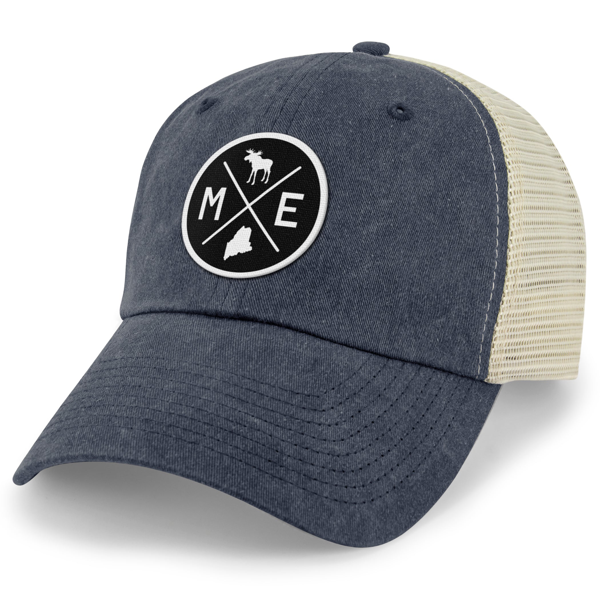 Maine Circle Emblem Relaxed Trucker - Chowdaheadz