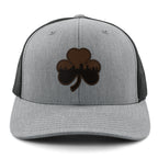 Boston Shamrock Skyline Leather Patch Classic Snapback Trucker - Chowdaheadz
