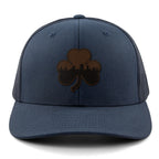 Boston Shamrock Skyline Leather Patch Classic Snapback Trucker - Chowdaheadz