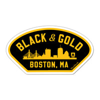 Black & Gold Boston Naval Patch Sticker - Chowdaheadz