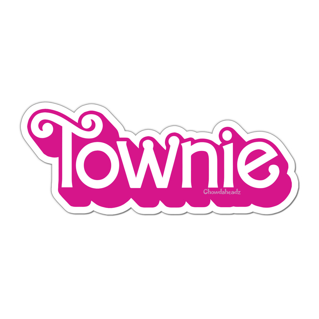 Townie Pink Logo Sticker - Chowdaheadz