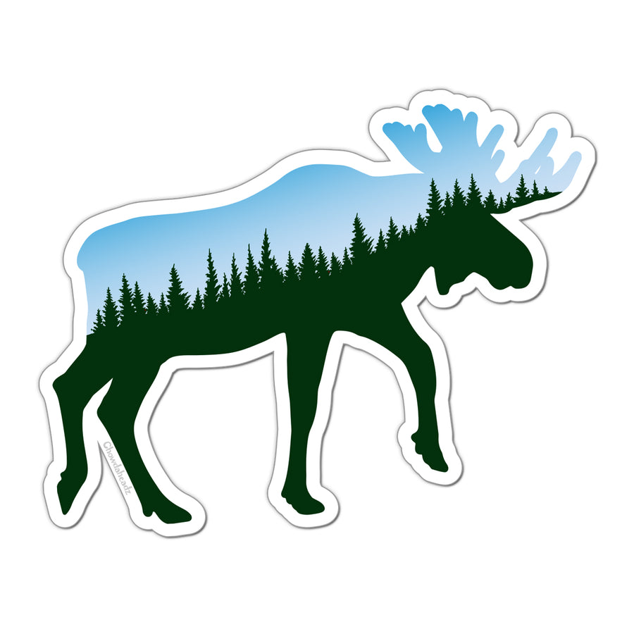 Moose Tree Skyline Sticker - Chowdaheadz