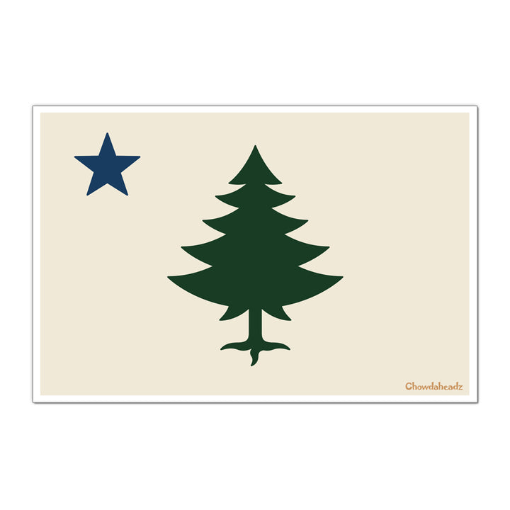 Vintage Maine Flag Sticker - Chowdaheadz