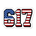 Boston 617 USA Sticker - Chowdaheadz