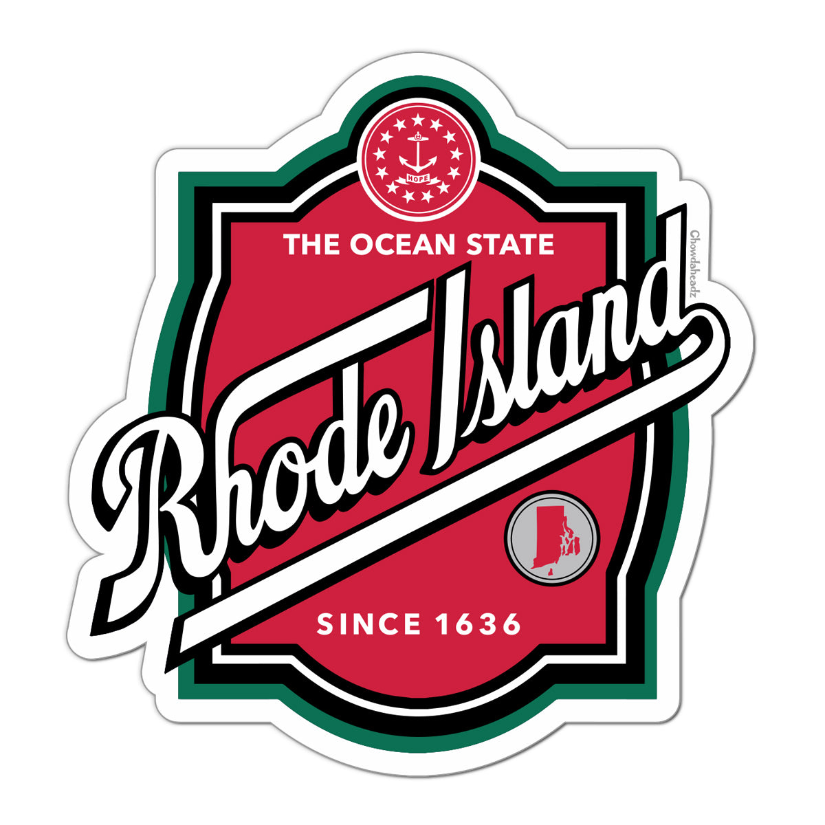 Ri Icon Sticker Rhode Island Label Sticker – Chowdaheadz