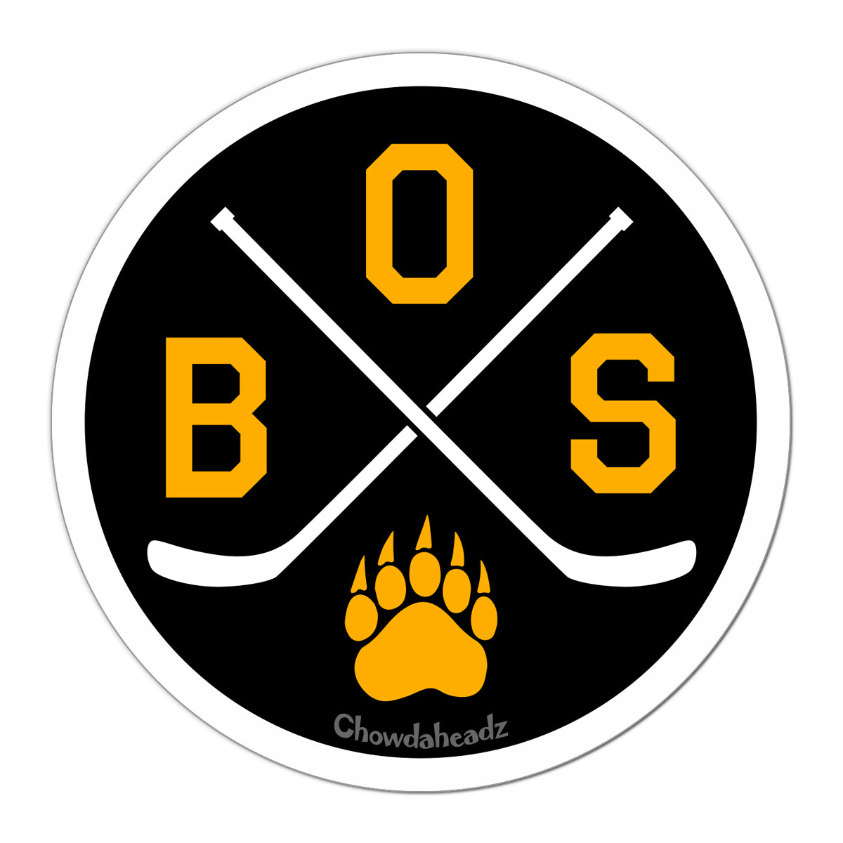 BOS Hockey Emblem Sticker - Chowdaheadz
