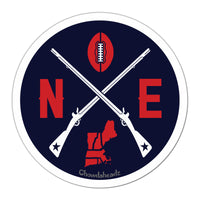 New England Football Emblem Sticker - Chowdaheadz