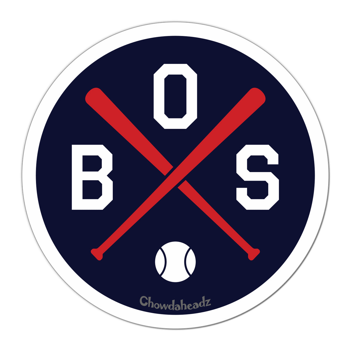 BOS Baseball Emblem Sticker - Chowdaheadz