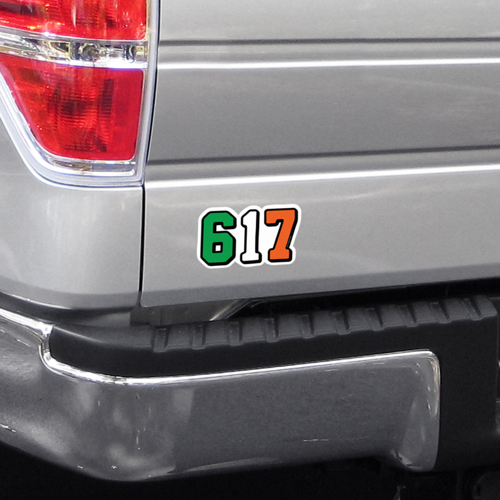 Boston 617 Irish Flag Sticker - Chowdaheadz