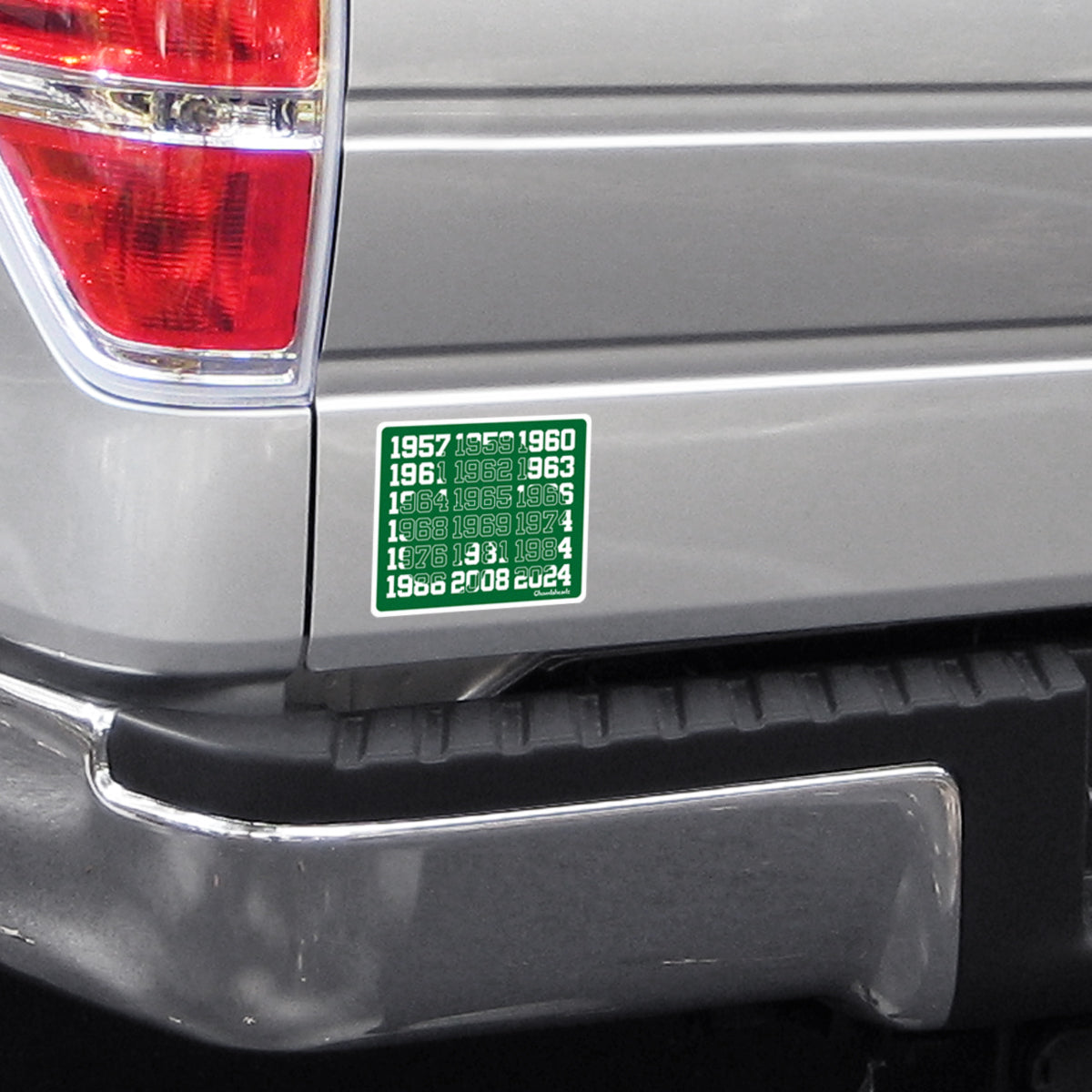 Boston Championship Dates Shamrock Sticker - Chowdaheadz