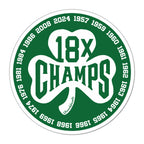 Boston 18x Champs Shamrock Sticker