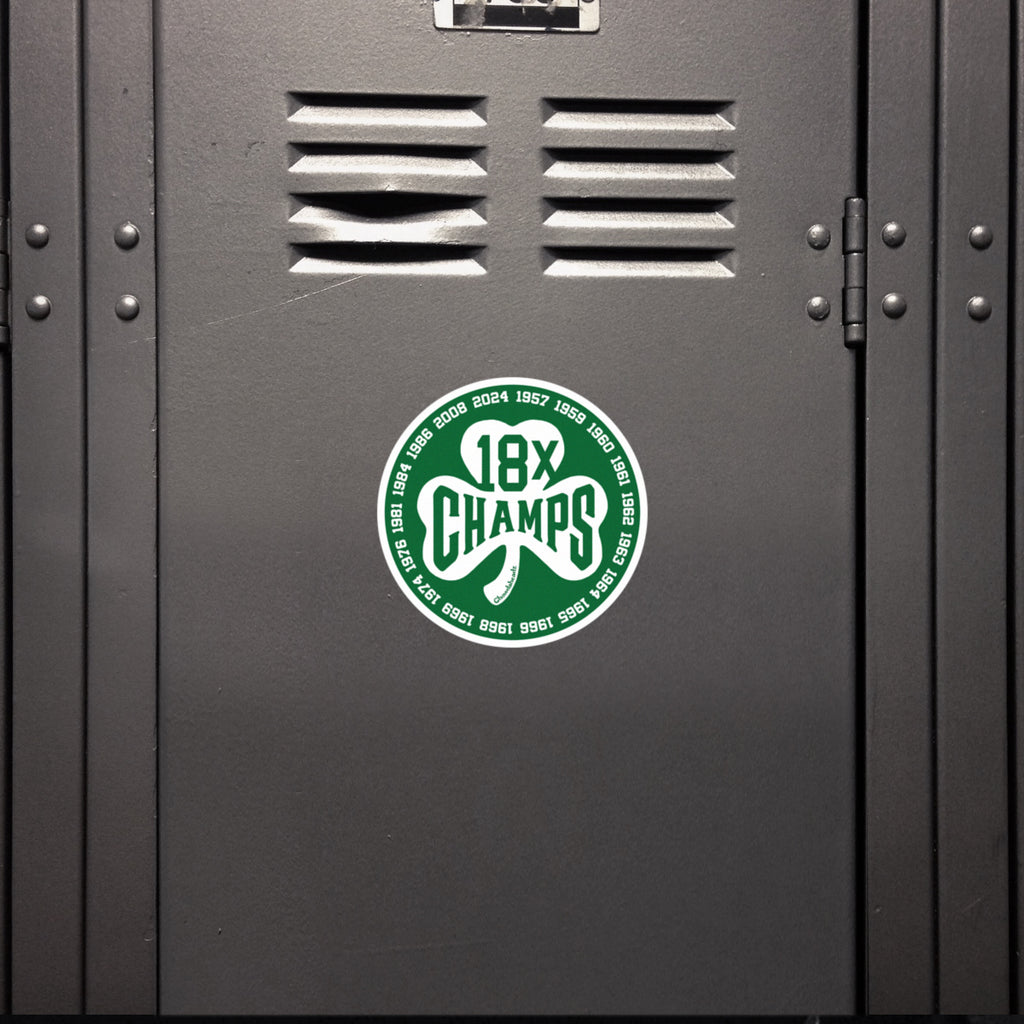 Boston 18x Champs Shamrock Sticker - Chowdaheadz