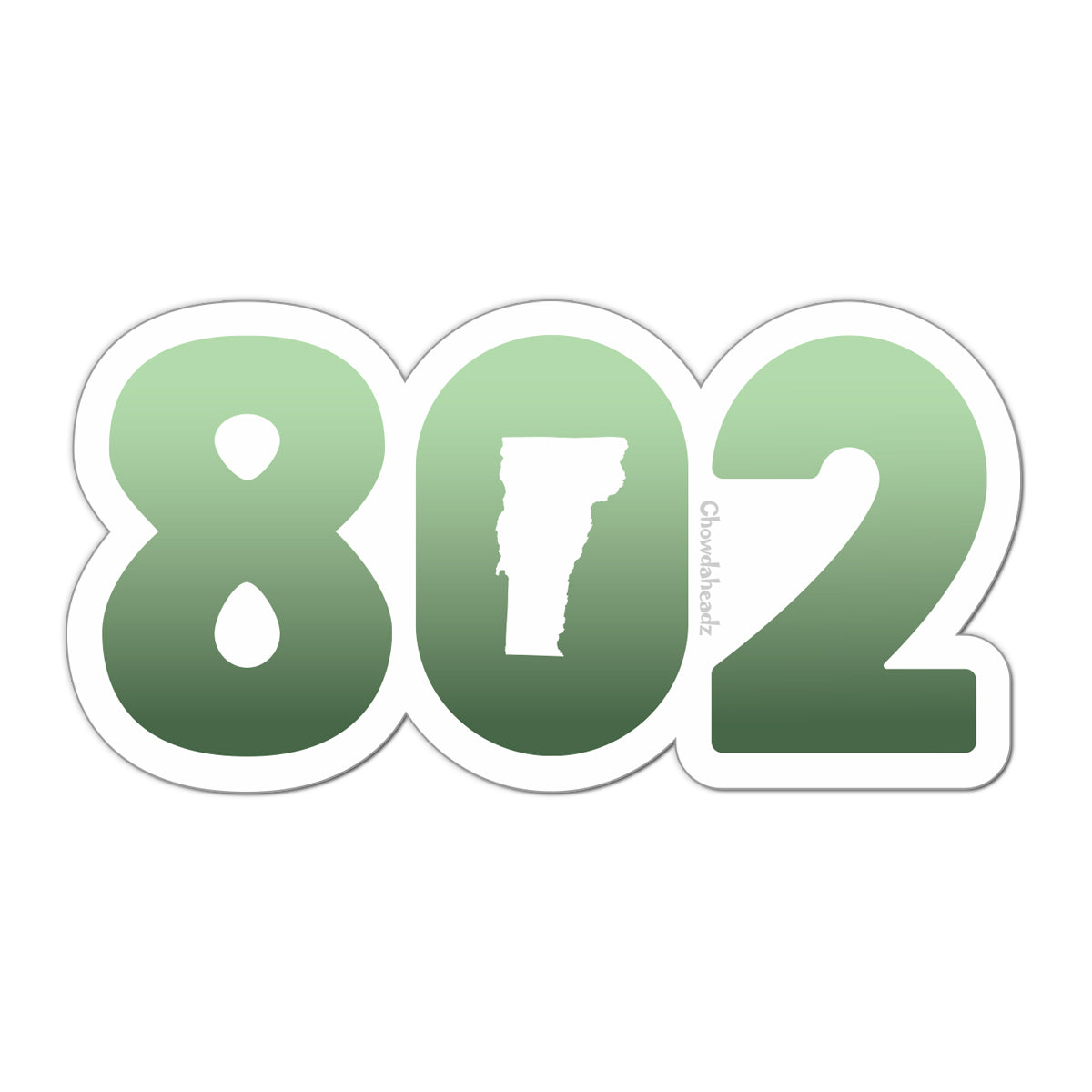 802 Vermont Sticker - Chowdaheadz