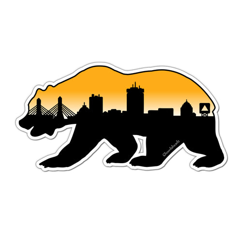 Boston Bear Skyline Sticker - Chowdaheadz
