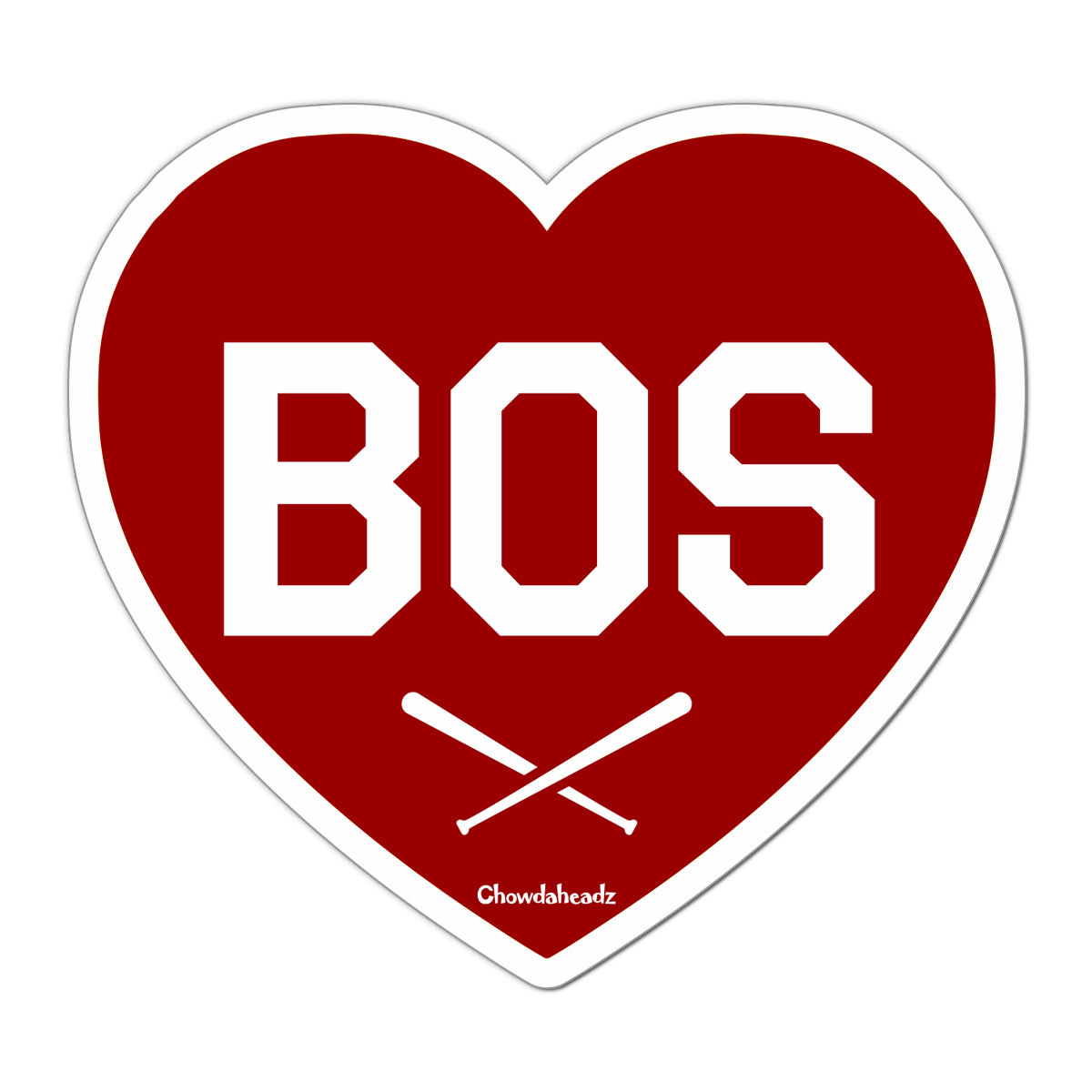 BOS Heart Cross Bats Sticker
