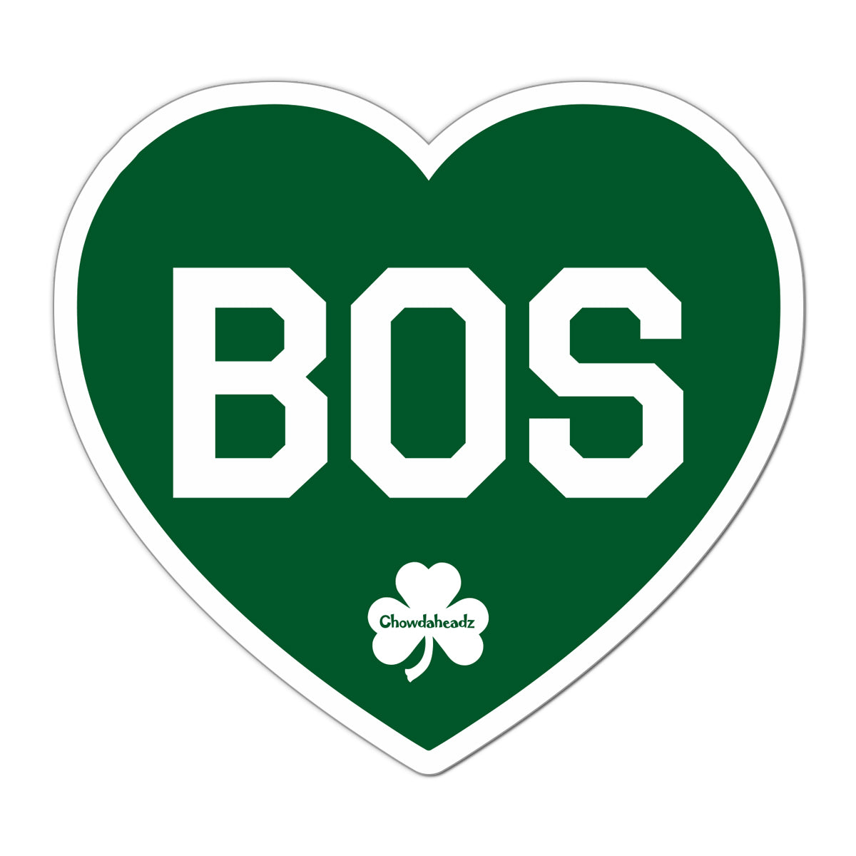 BOS Heart Shamrock Sticker - Chowdaheadz