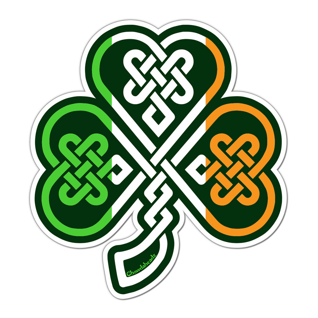 Irish Knot Shamrock Sticker - Chowdaheadz