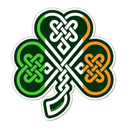 Irish Knot Shamrock Sticker - Chowdaheadz