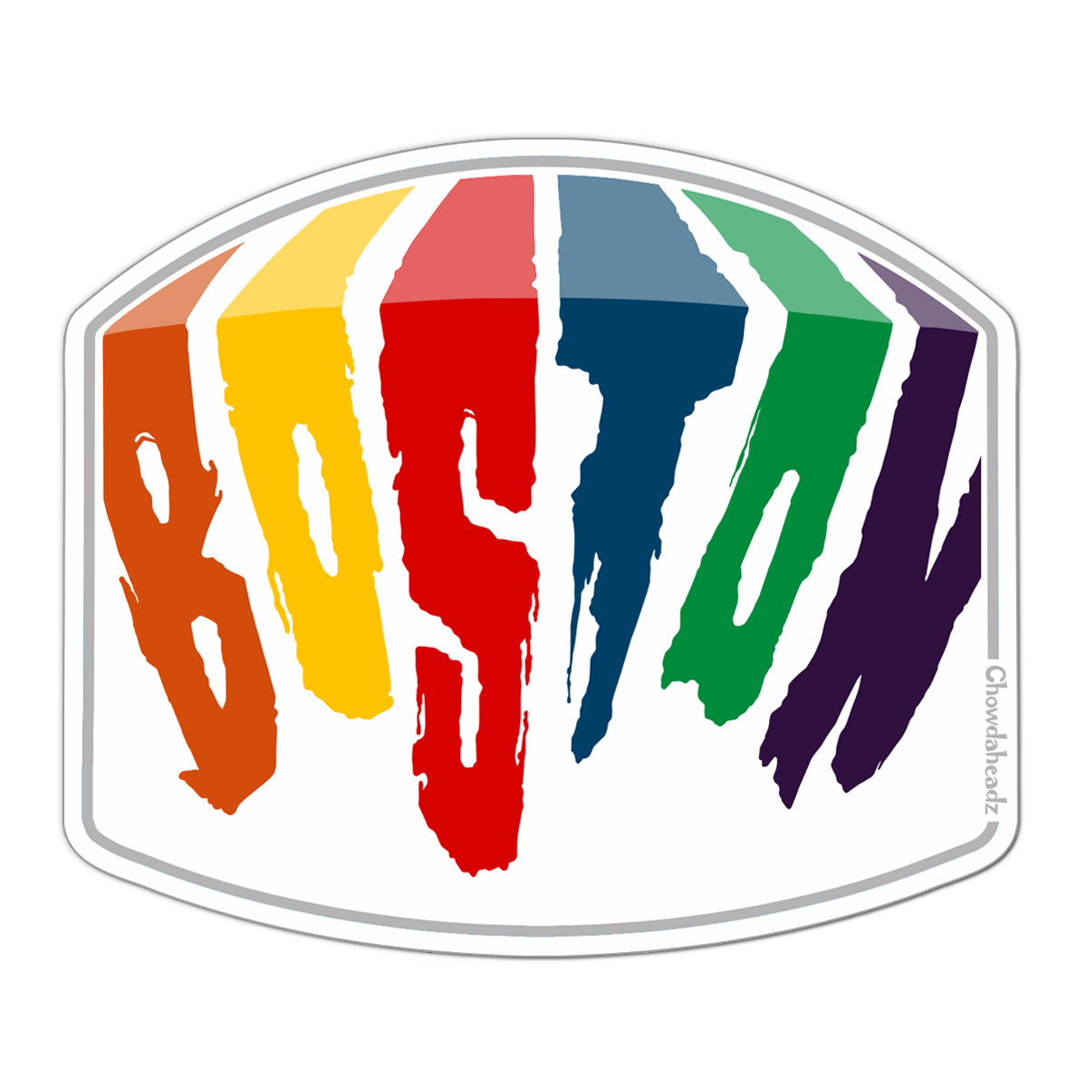 Boston Rainbow Paint Sticker