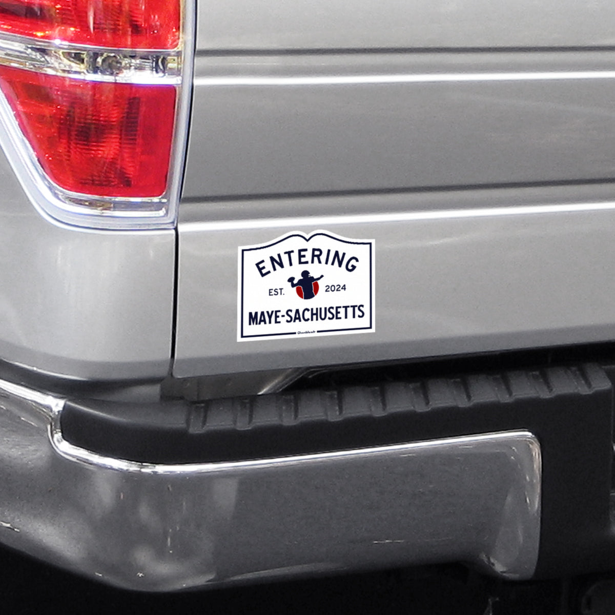 Entering Maye-sachusetts Sign Sticker