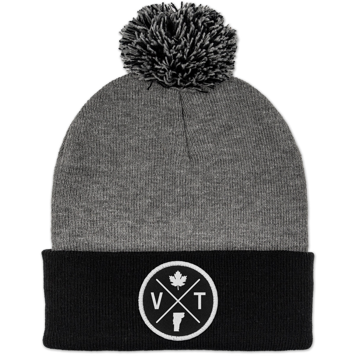 Vermont Circle Emblem Twill Patch Two Tone Knit - Chowdaheadz